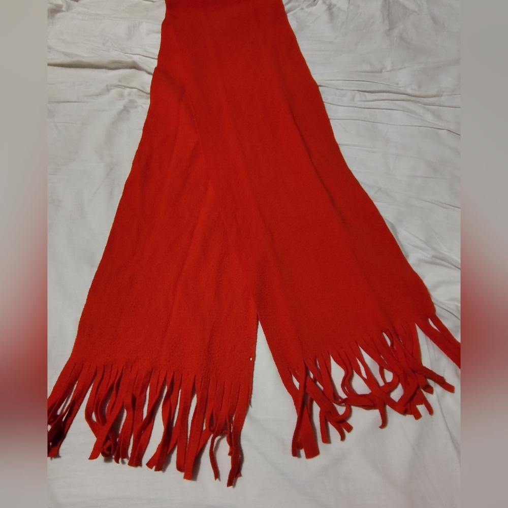 Elegant Red Fringe Scarf